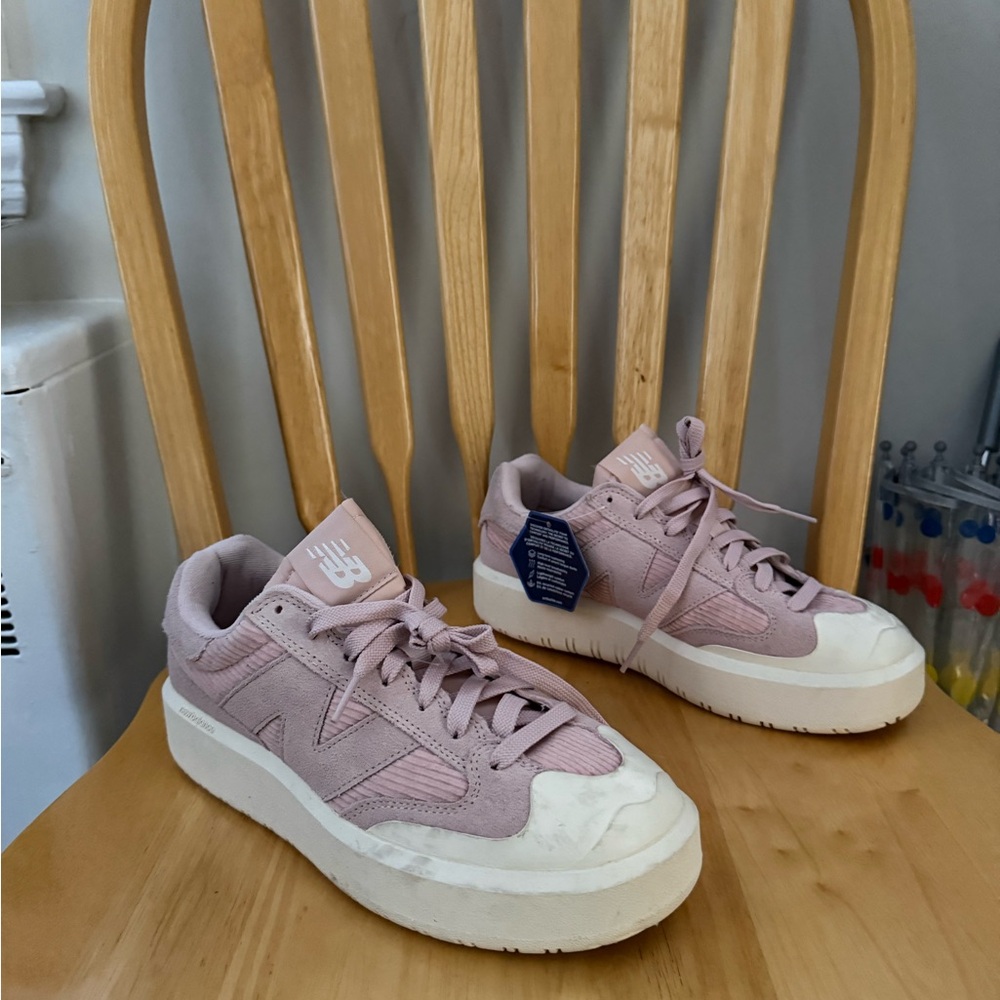 New Balance Women's Mauve and White Sneakers
